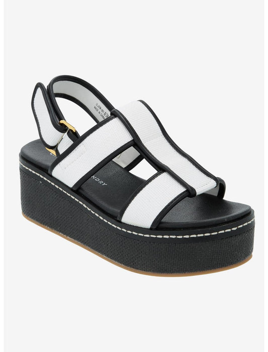 Chinese Laundry Black & White Strappy Platform Sandals - US 6082