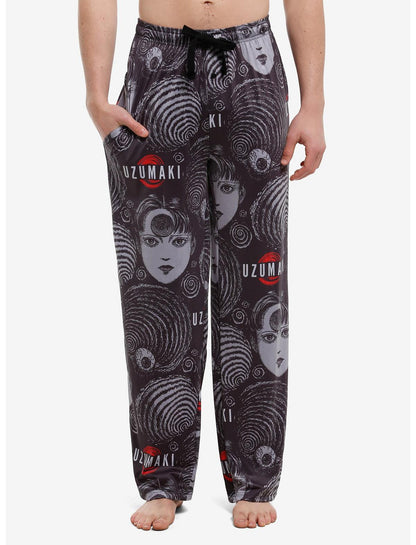 Junji Ito Uzumaki Spiral Pajama Pants - US 9419