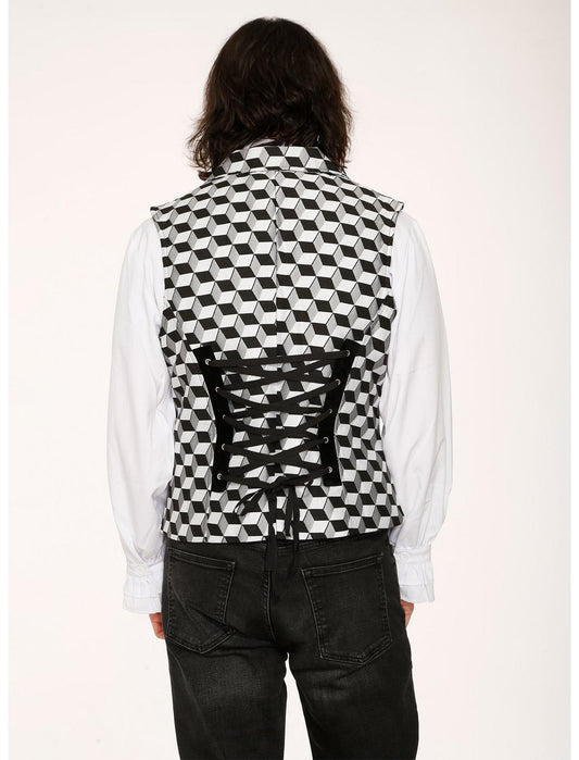 Black Checkmate Vest - US 8957