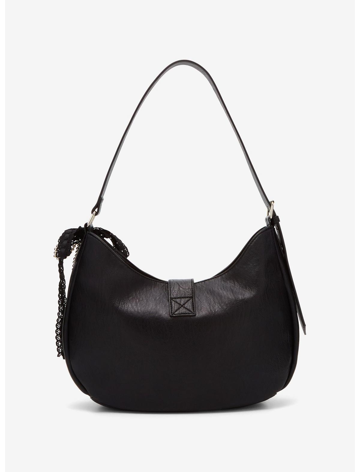 Black Buckle Cherry Bow Shoulder Bag - US 3432
