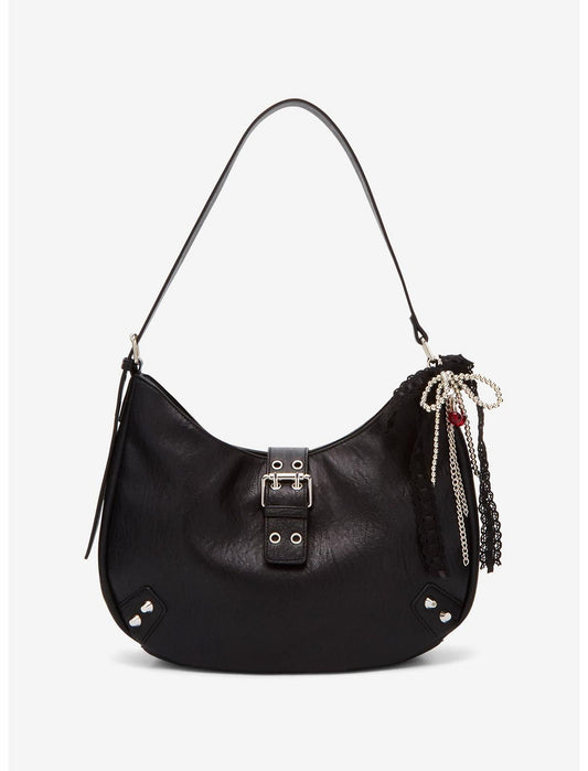 Black Buckle Cherry Bow Shoulder Bag - US 3432