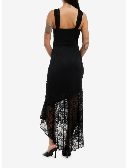 Cosmic Aura Black Lace Mermaid Midaxi Dress - US 5408