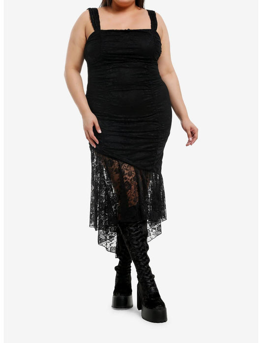 Cosmic Aura Black Lace Mermaid Midaxi Dress Plus Size - US 7325