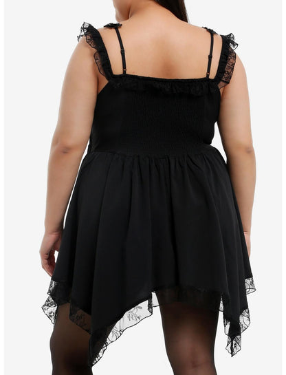Cosmic Aura Black Floral Lace Cold-Shoulder Dress Plus Size - US 0926