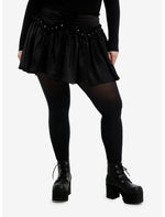 Black Stud Ruffle Lace-Up Skirt Plus Size - US 2411