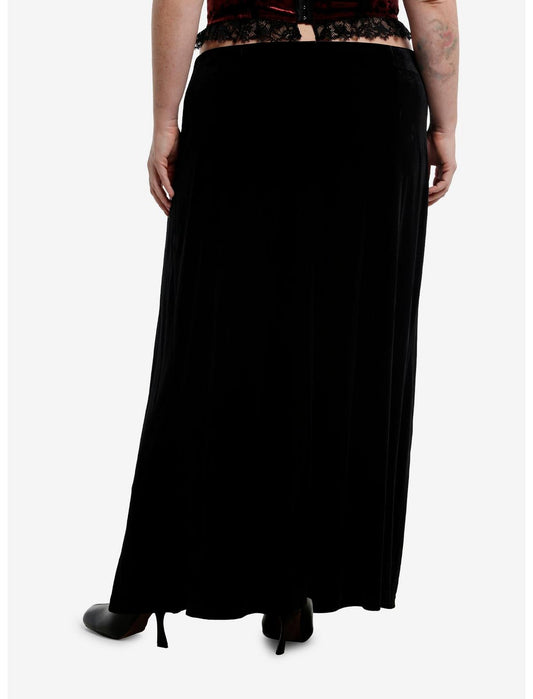 Cosmic Aura Cross Charm Velvet Maxi Skirt Plus Size - US 5573