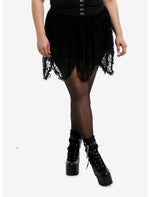 Cosmic Aura Black Lace Hanky Hem Mini Skirt Plus Size - US 4820