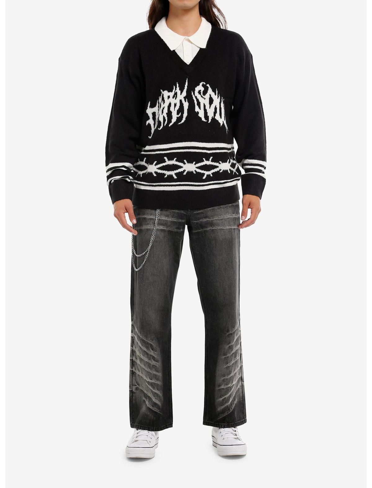 Dark Soul Barbed Wire Collared Sweater - US 6389