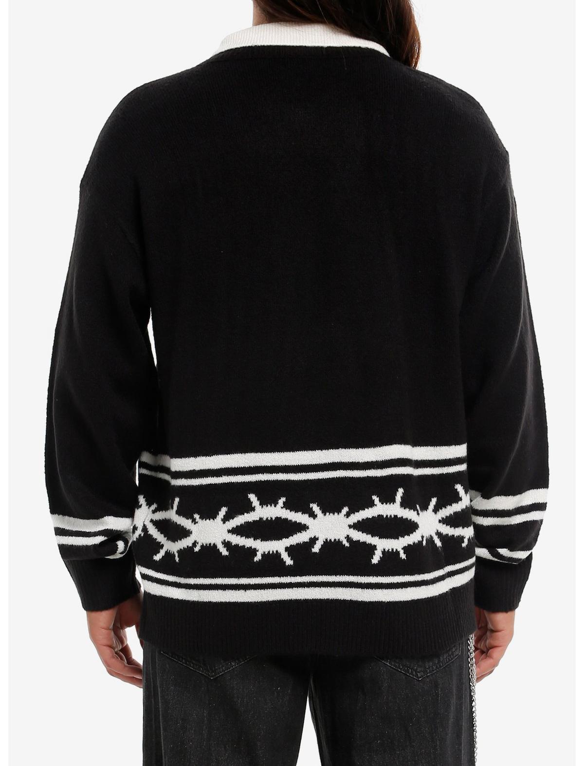 Dark Soul Barbed Wire Collared Sweater - US 6389