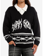 Dark Soul Barbed Wire Collared Sweater - US 6389