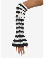 Black & White Stripe Star Knit Arm Warmers - US 1103