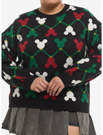 Her Universe Disney Holiday Mickey Mouse String Lights Girls Knit Sweater Plus Size - US 3457