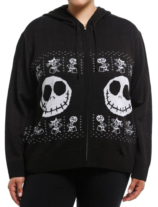 Her Universe The Nightmare Before Christmas Jack Fair Isle Girls Hoodie Plus Size - US 4571