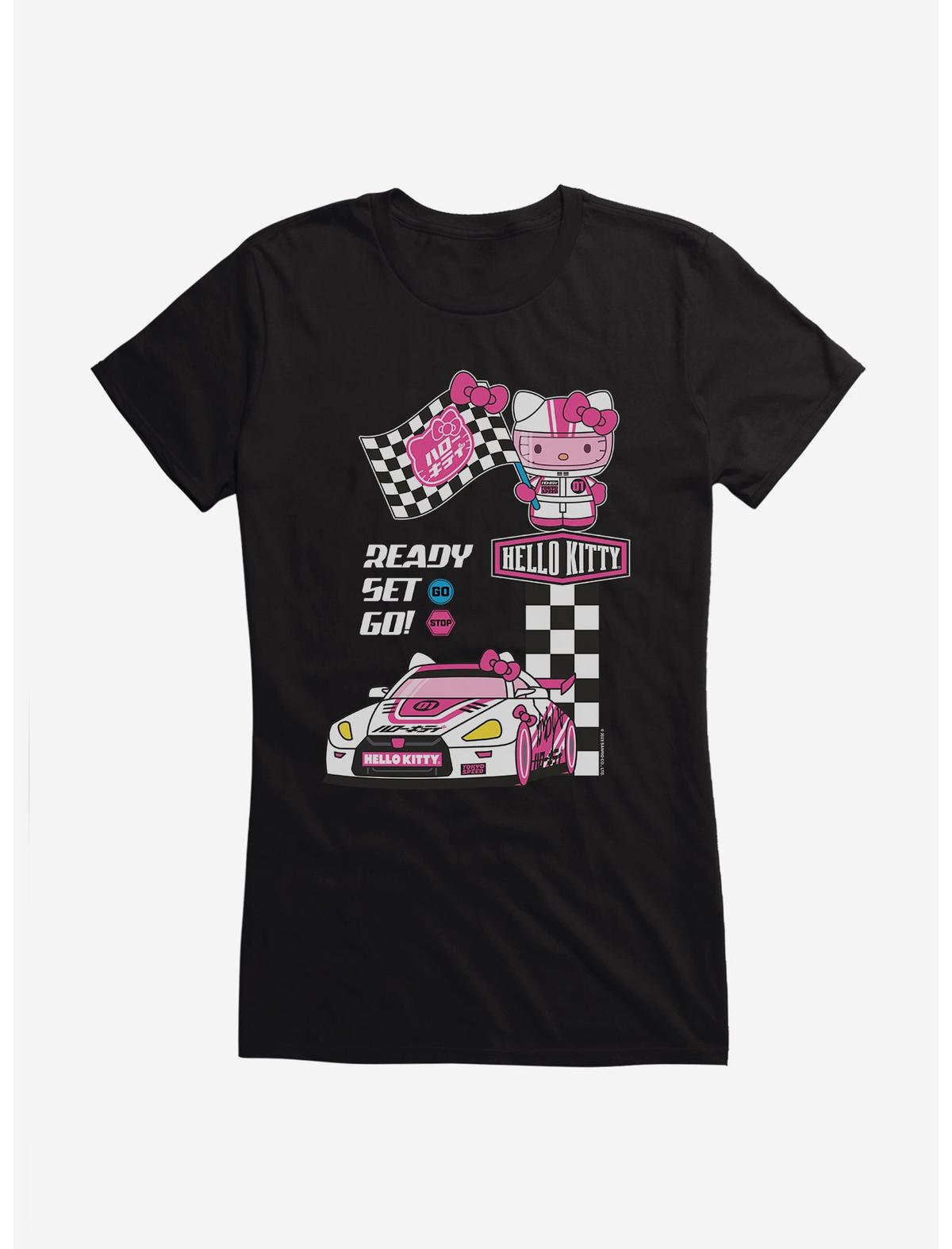 Hello Kitty Ready Set Go Racing Car Girls T-Shirt - US 4819