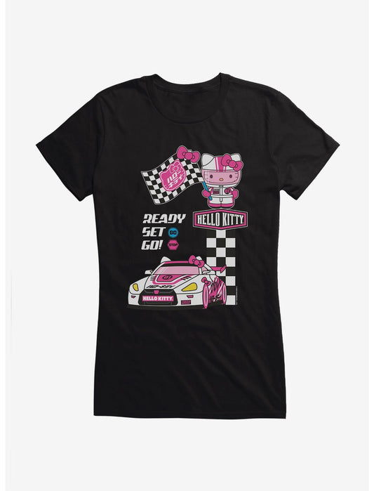 Hello Kitty Ready Set Go Racing Car Girls T-Shirt - US 4819