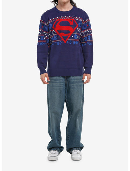 DC Comics Superman Holiday Intarsia Sweater - US 0350