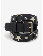 Black & Silver Star O-ring Belt - US 9515