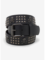 Black & Silver Skull & Crossbones Stud Belt - US 9751