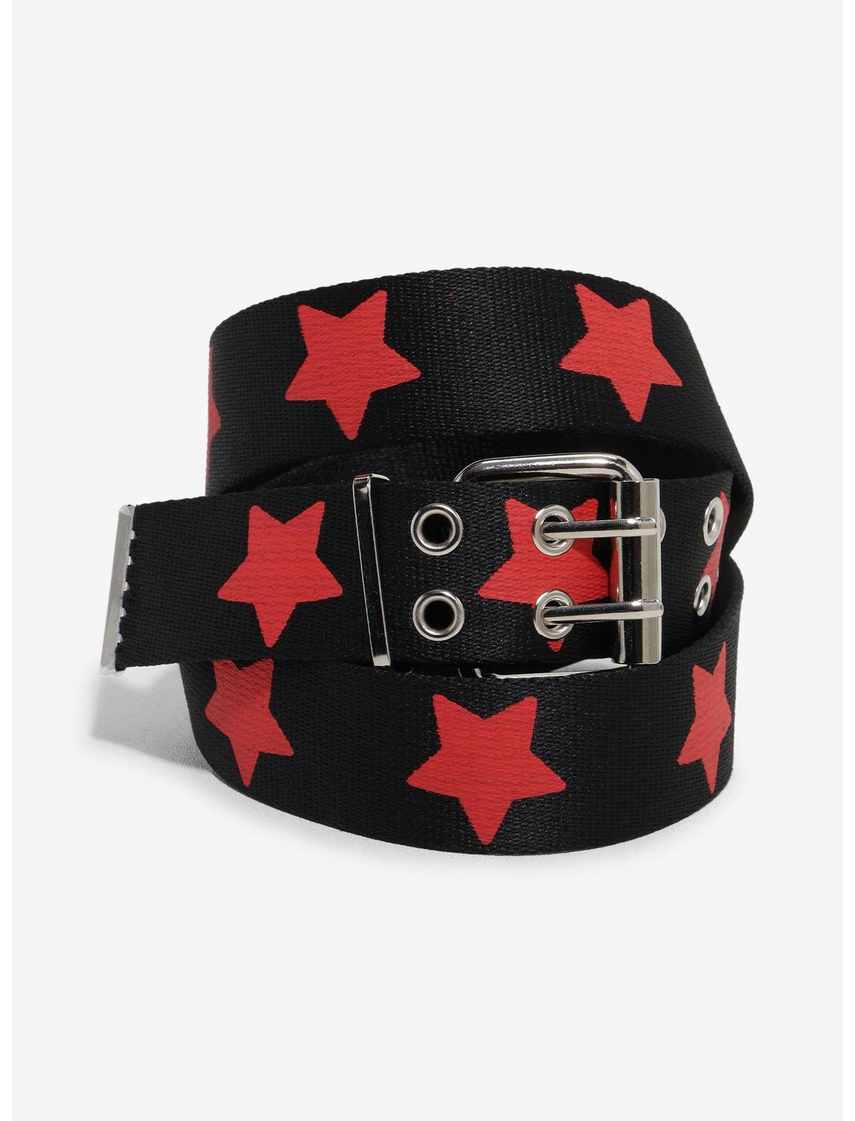 Black & Red Star Canvas Belt - US 5915