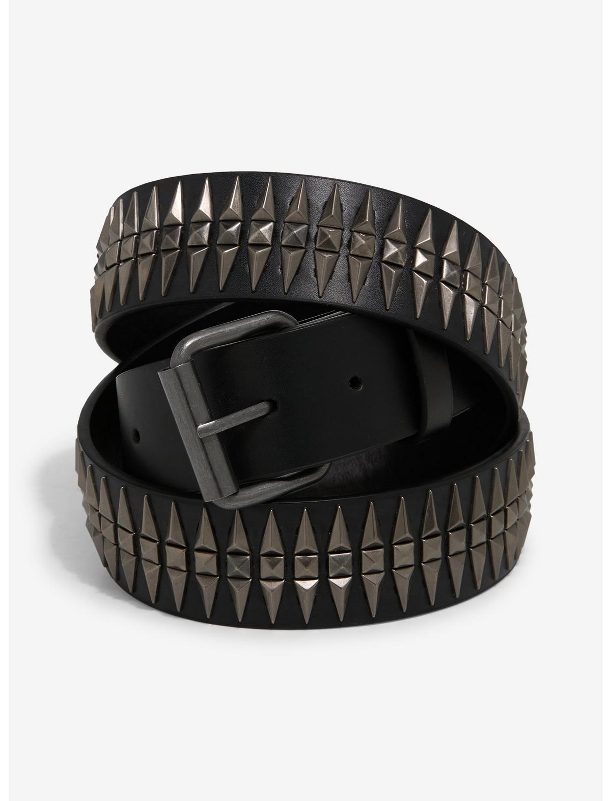 Black & Silver Triangle Stud Belt - US 6513