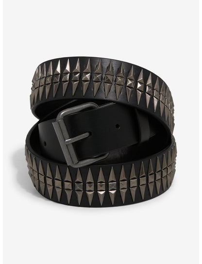 Black & Silver Triangle Stud Belt - US 6513
