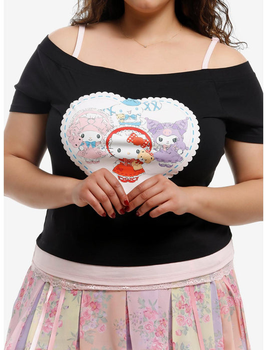 Hello Kitty And Friends Lolita Girls Cold-Shoulder Top Plus Size - US 9258