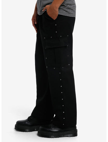 Black Studded Cargo Pants - US 9604