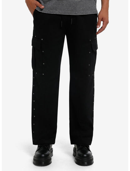 Black Studded Cargo Pants - US 9604