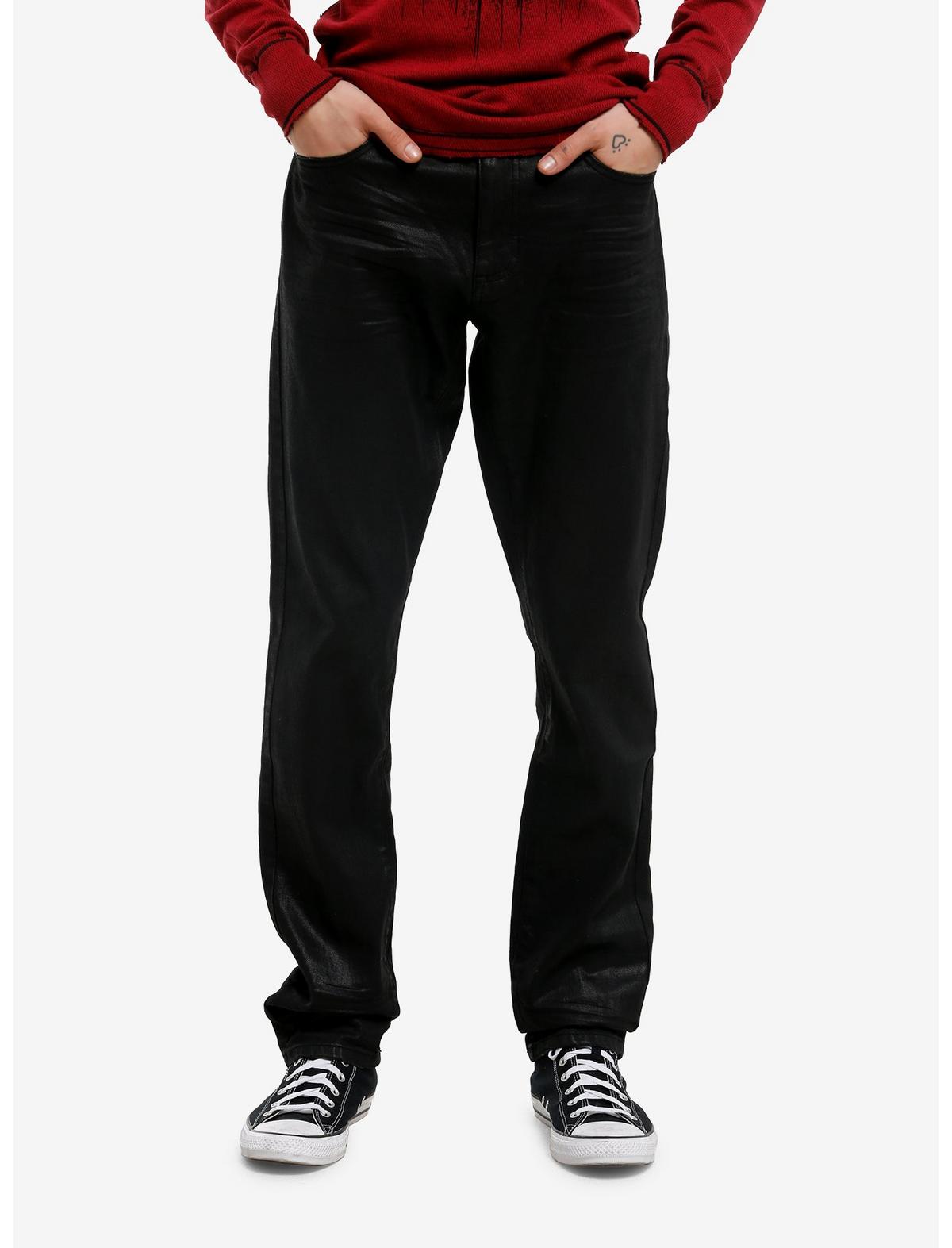 Dismantle Black Coated Skinny Jeans - US 2578