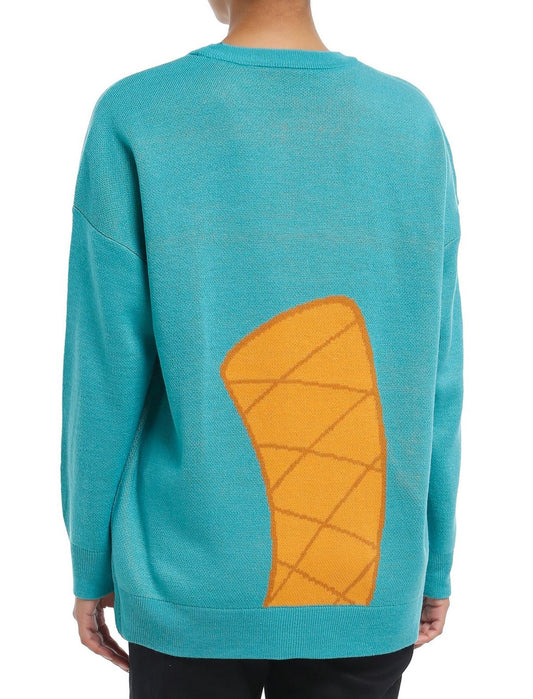 Disney Phineas And Ferb Perry Intarsia Girls Sweater - US 1686