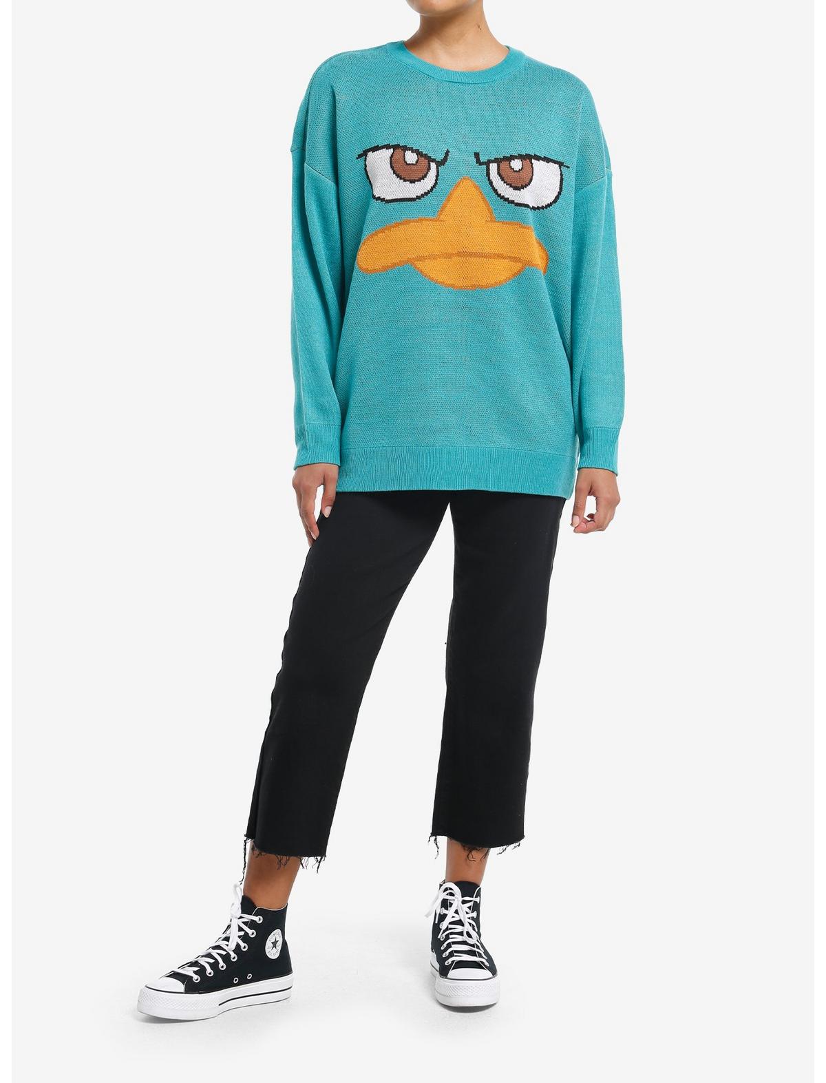 Disney Phineas And Ferb Perry Intarsia Girls Sweater - US 1686