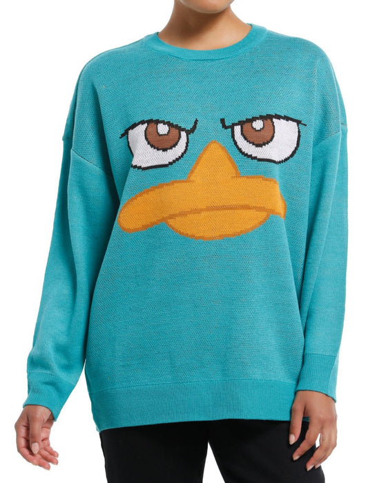 Disney Phineas And Ferb Perry Intarsia Girls Sweater - US 1686