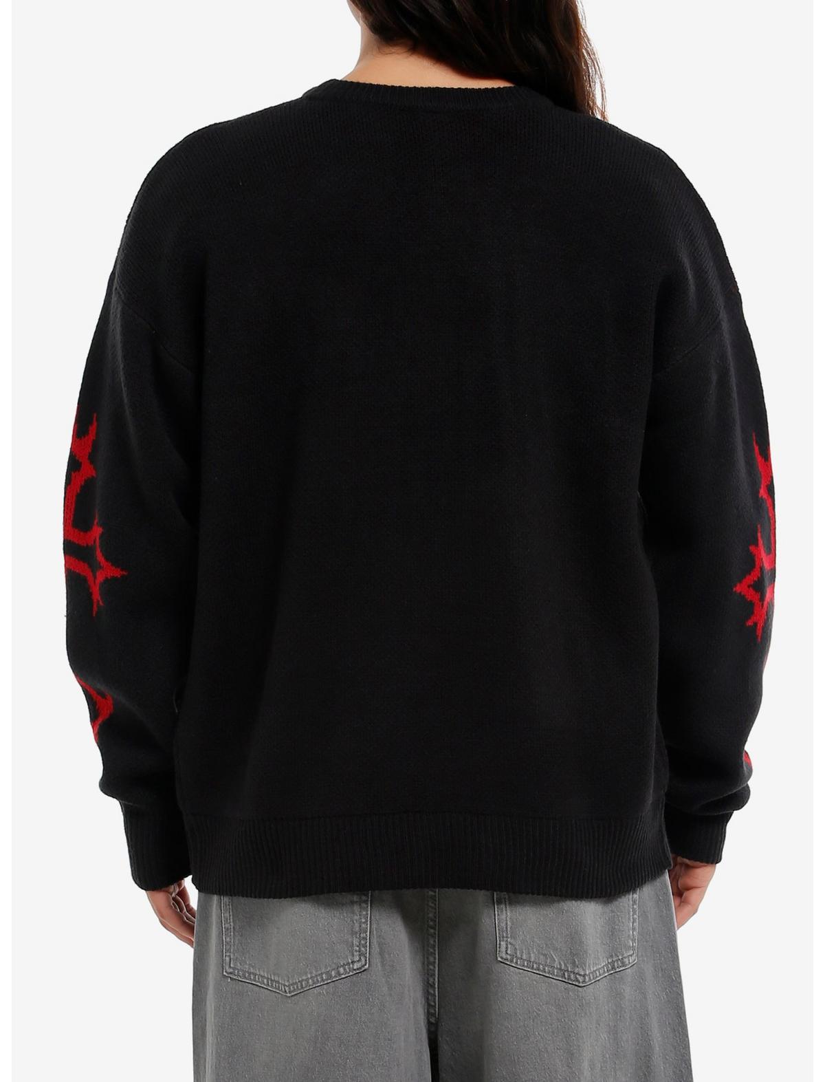Flaming Skulls Intarsia Sweater - US 3202