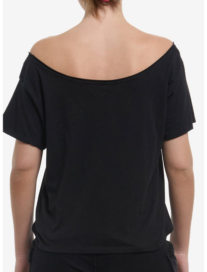 Feminine Rage Dragon Girls Off-Shoulder T-Shirt - US 0987