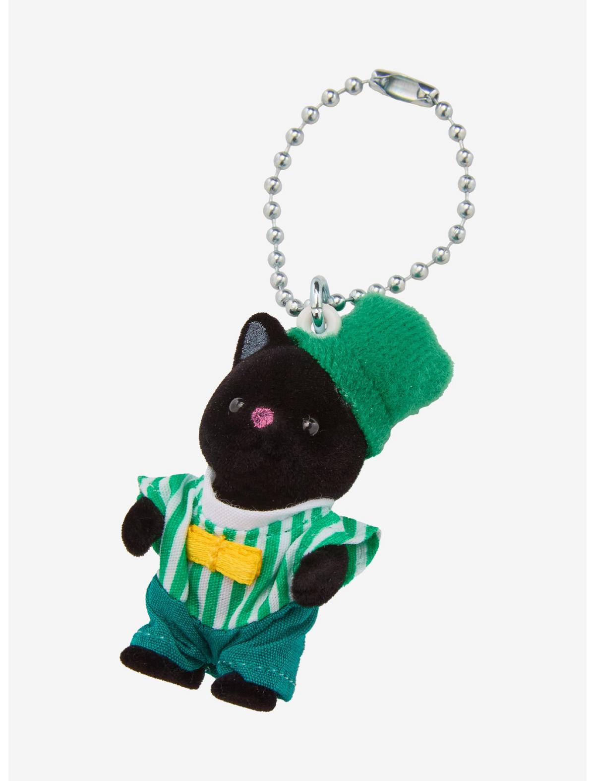 Calico Critters Emerald Green Tuxedo Cat Baby Key Chain - US 0382