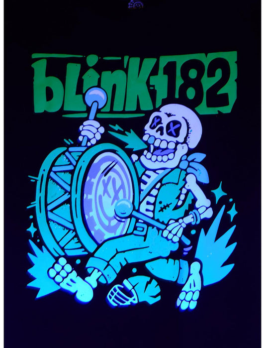 Blink-182 Marching Band Skeleton Puff Paint T-Shirt - US 3793