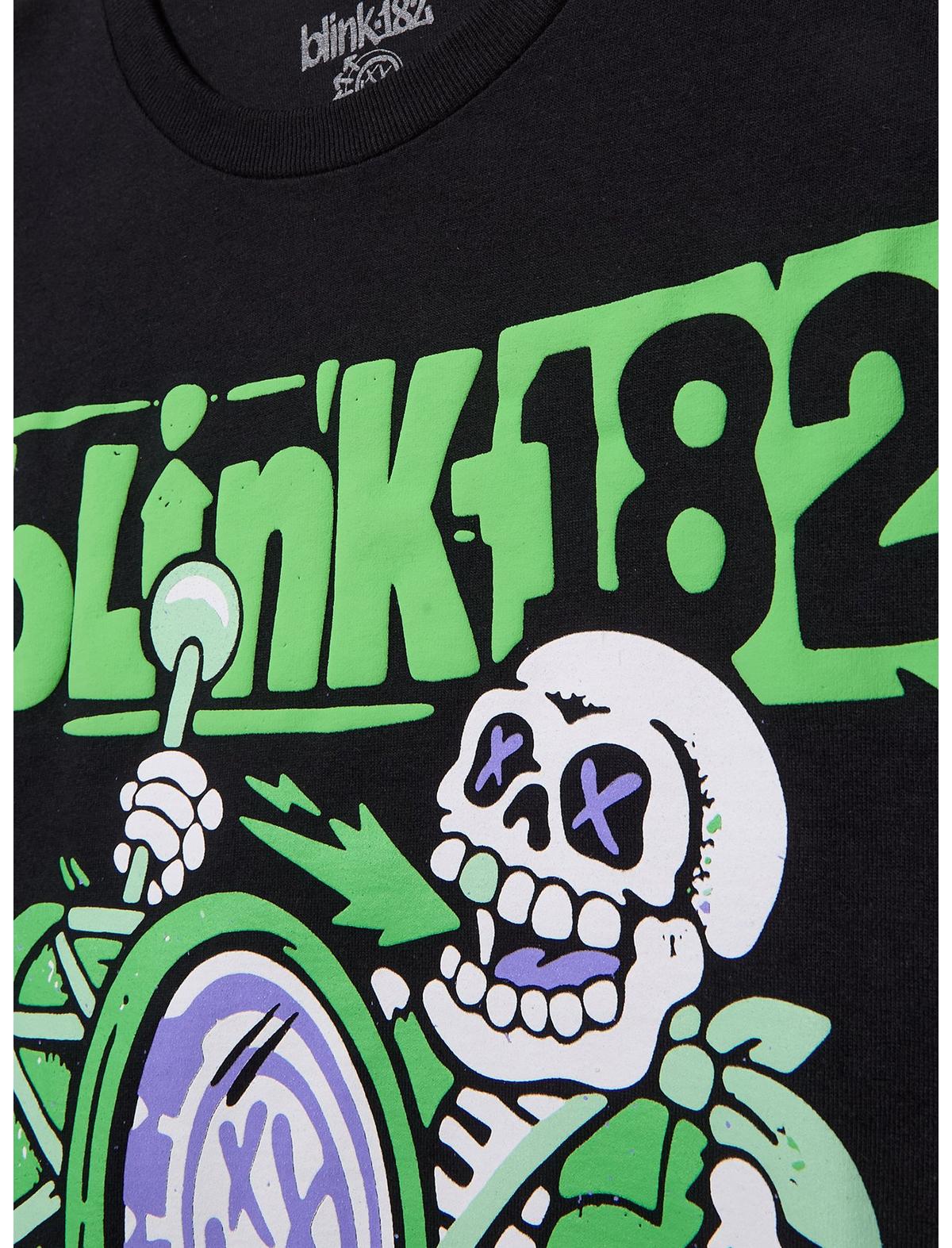 Blink-182 Marching Band Skeleton Puff Paint T-Shirt - US 3793