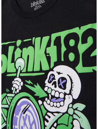Blink-182 Marching Band Skeleton Puff Paint T-Shirt - US 3793