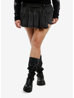 Grey Wash Pleated Skort Plus Size - US 5519