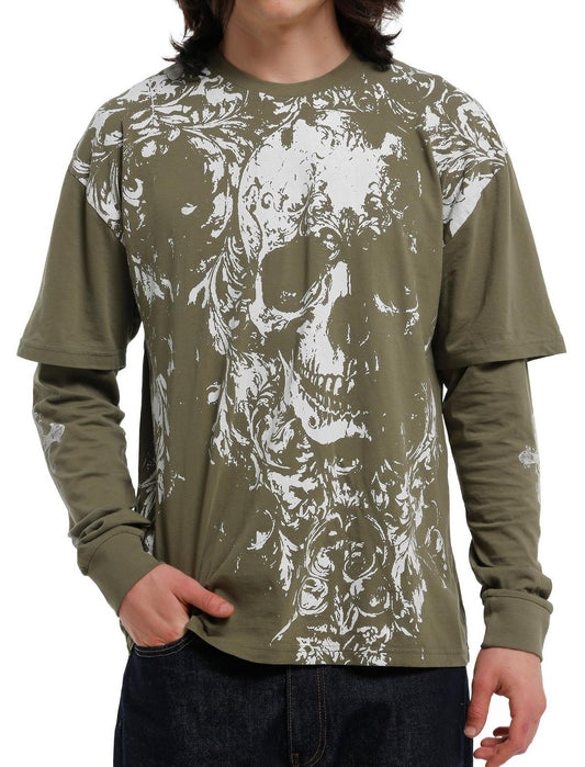 Green Skull Filigree Twofer Long-Sleeve T-Shirt - US 2006