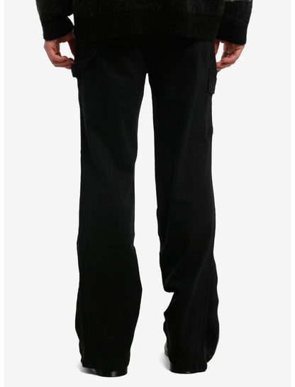 Black Zipper Cargo Flare Jeans - US 2676