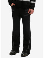 Black Zipper Cargo Flare Jeans - US 2676