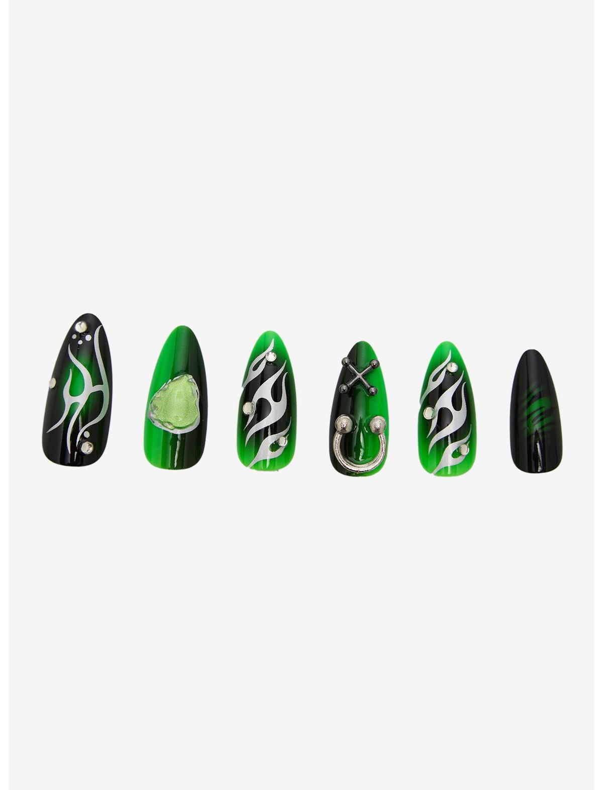 Blackheart Cyber Green Press-On Nail Set - US 1721