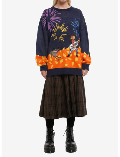 Disney Pixar Coco Miguel & Dante Girls Oversized Sweater - US 7123