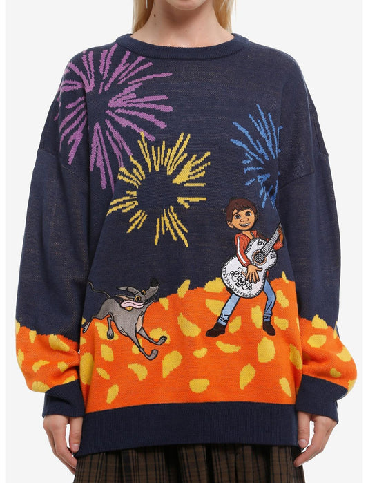 Disney Pixar Coco Miguel & Dante Girls Oversized Sweater - US 7123