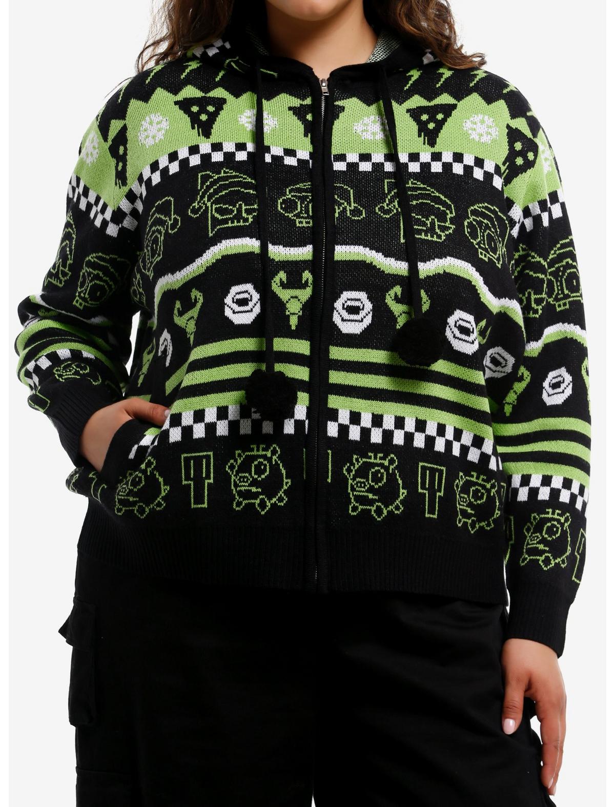 Invader Zim GIR & Zim Fair Isle Girls Hoodie Plus Size - US 7501
