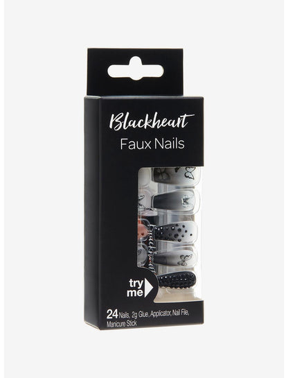 Blackheart Butterfly Rhinestone Press-On Nail Set - US 9827