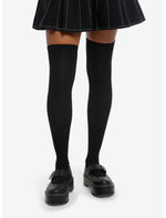 Black Ribbed Over-The-Knee Socks - US 7214