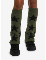 Black & Green Star Toss Leg Warmers - US 7111