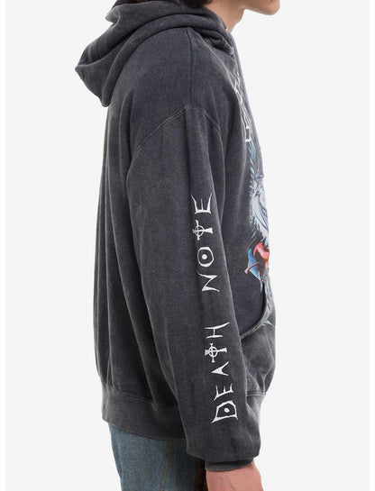 Death Note Ryuk Jumbo Print Dark Wash Hoodie - US 5316